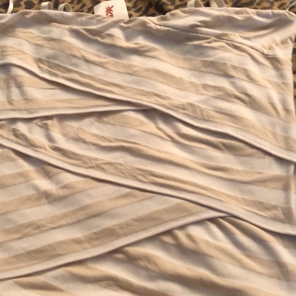 Red Haute  size Large tan & white striped camisole front lined bra top  NWT - Picture 1 of 7